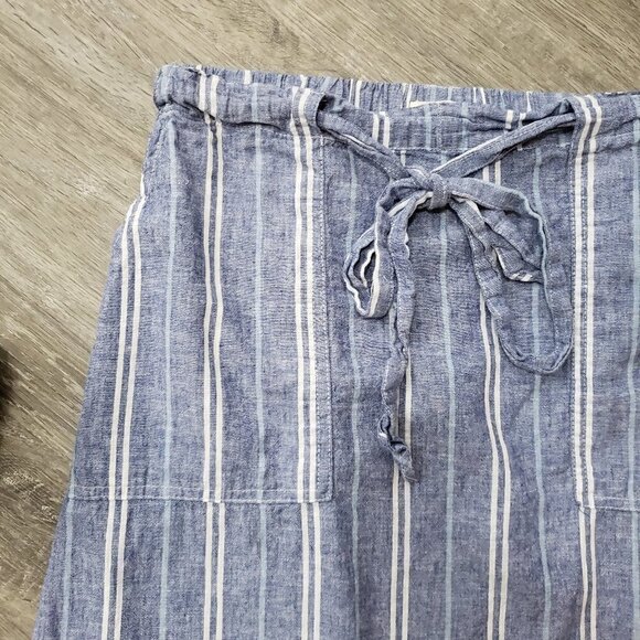 Just Living Linen Blend Stripe Skirt Blue White S - Picture 3 of 6